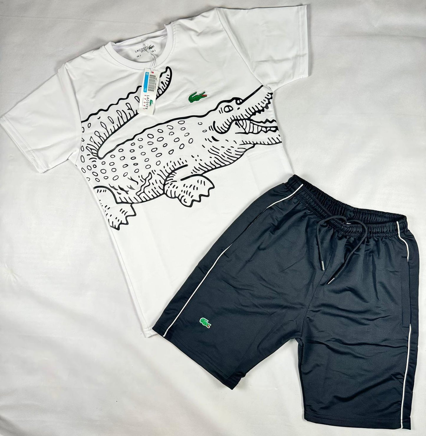 Conjunto Lacoste Blanco Negro