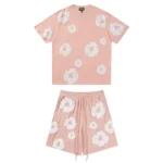 Denim Trs Pink Short set